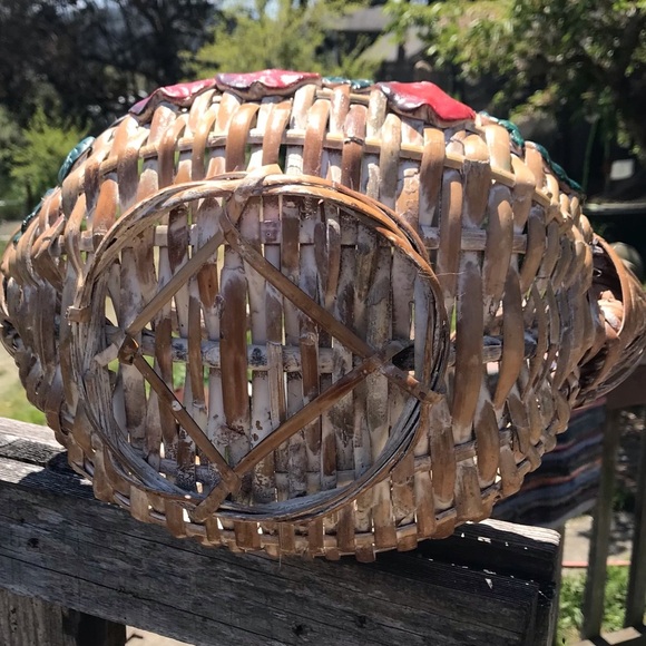 Vintage Beautiful Bent Branch Handle Apple Basket - Picture 5 of 13